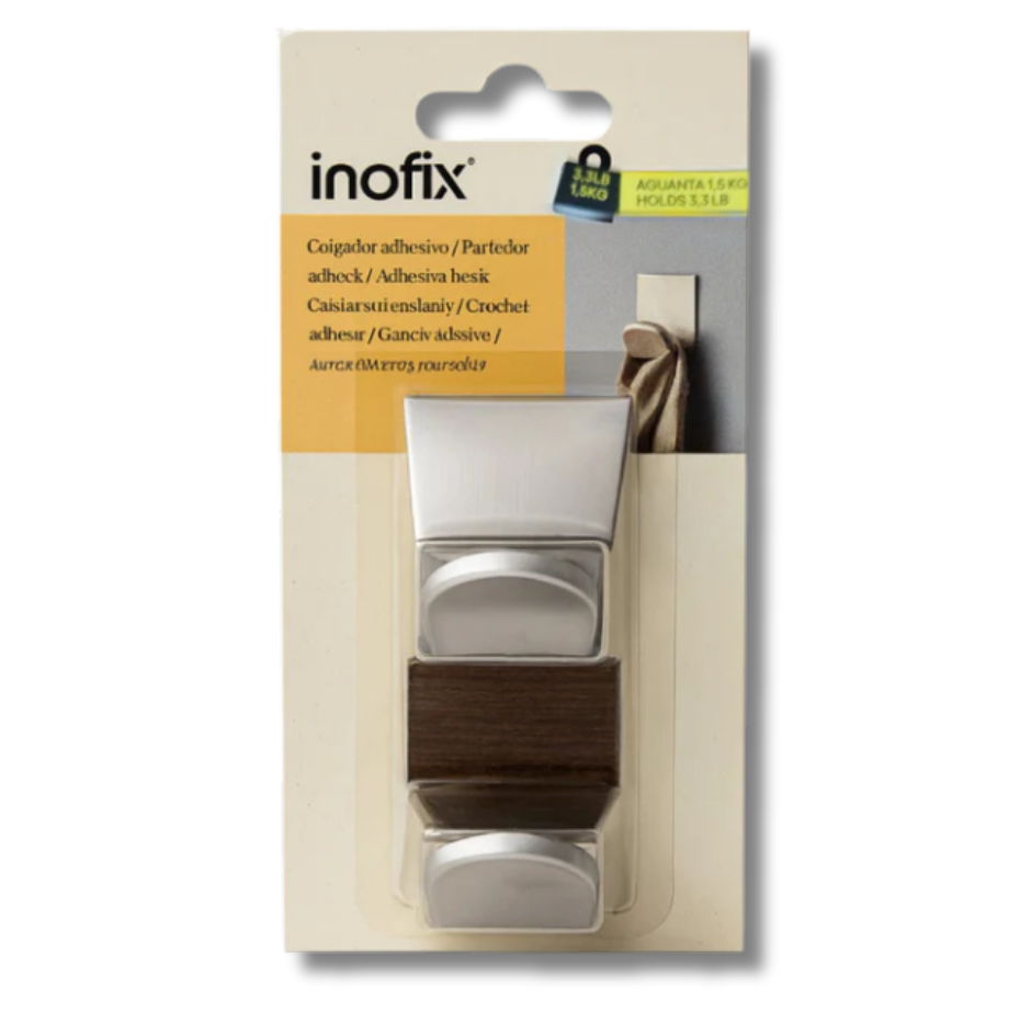 PACK DE 2 GANCHOS ADHESIVOS INOFIX