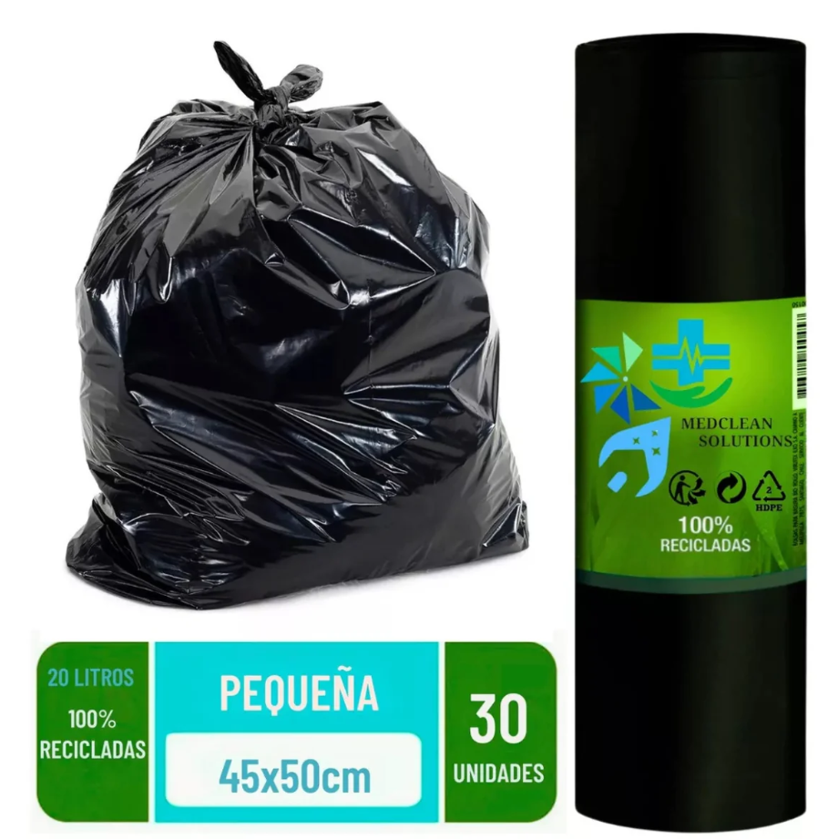 1 Bolsas para Basura Cordon Asa 10 Und Pequeña y Grande