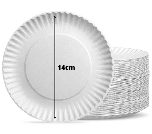Platos De Cartón Blanco Desechables 18 Cm, 100un