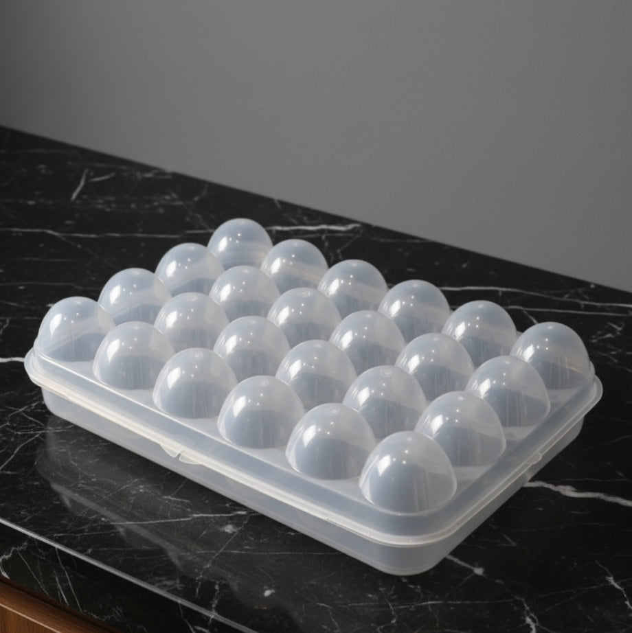 Caja organizadora para huevos con tapa transparente