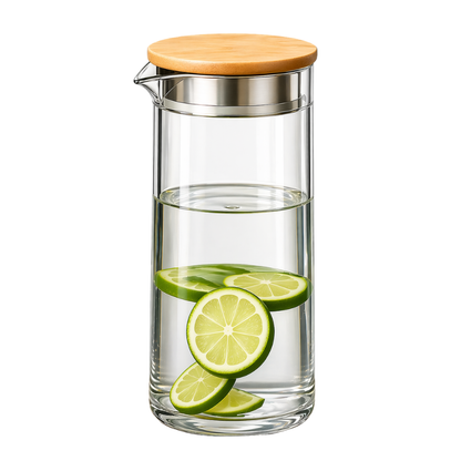 JARRA DE VIDRIO ACRÍLICO TAPA DE BAMBÚ IRISH HOME