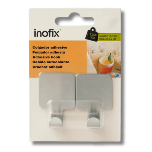 PACK DE 2 GANCHOS ADHESIVOS INOFIX