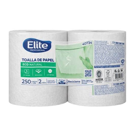 TOALLA DE PAPEL ECOLÓGICA UNA HOJA ELITE PROFESSIONAL