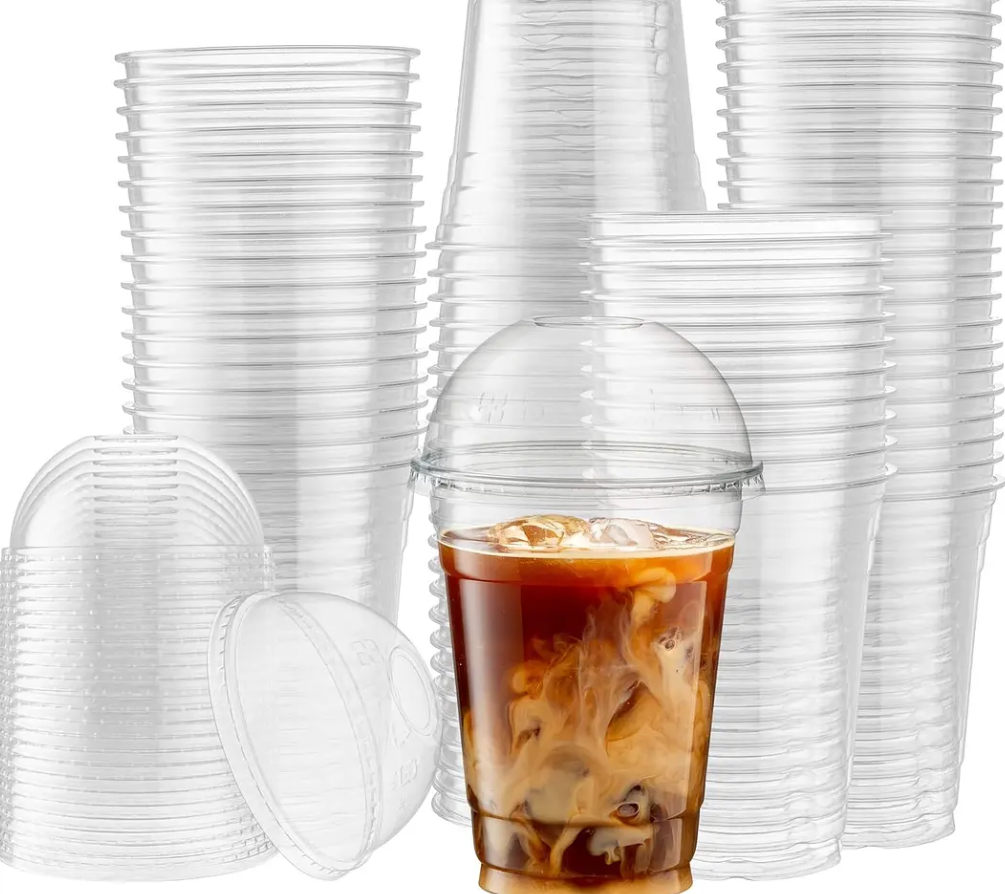 50 Vasos Plasticos Tapa Con Hoyo Desechables Grande 500ml