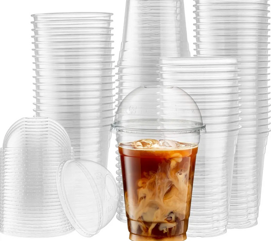 50 Vasos Plasticos Tapa Con Hoyo Desechables Grande 500ml
