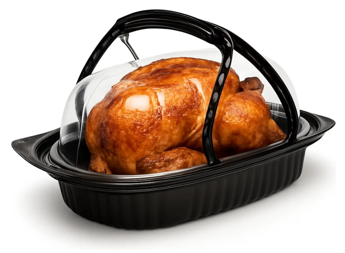 10un. Bandeja Plástico Envase Pollo Asado Contenedor