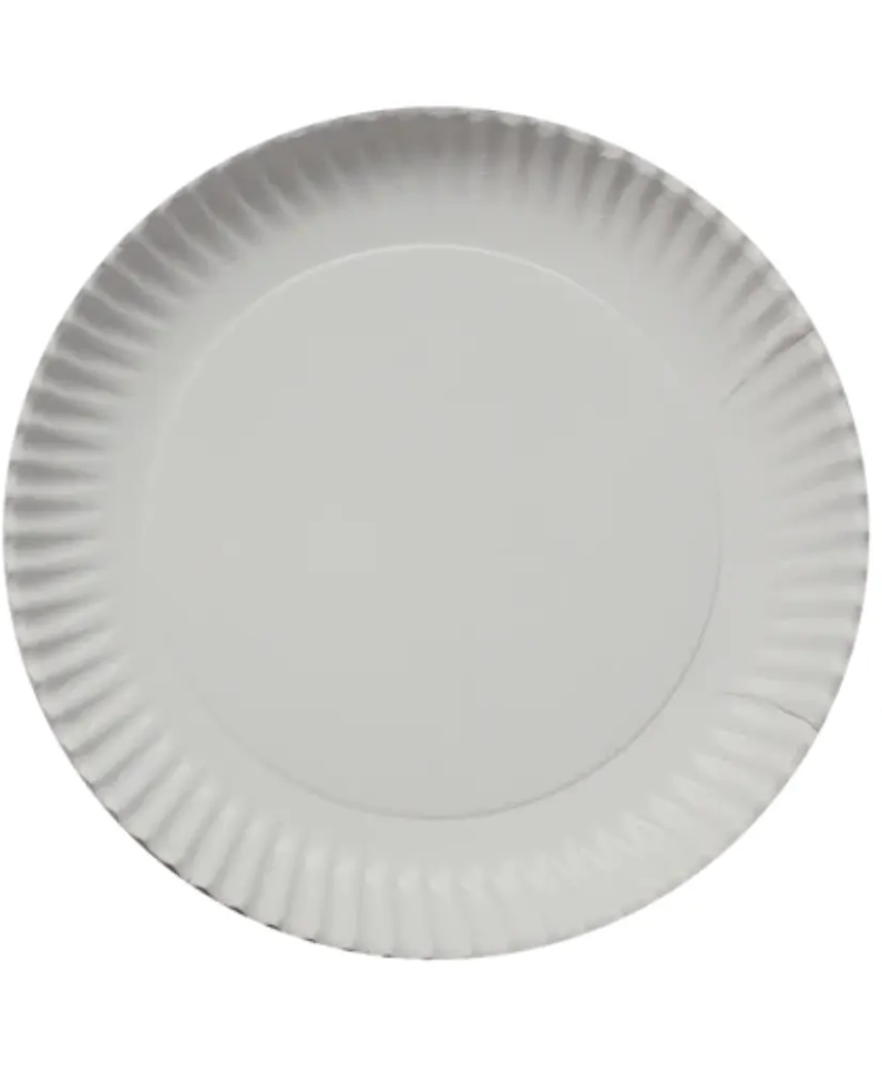 Platos De Cartón Blanco Desechables 18 Cm, 100un