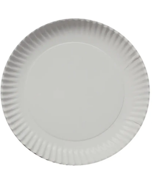 Platos De Cartón Blanco Desechables 18 Cm, 100un