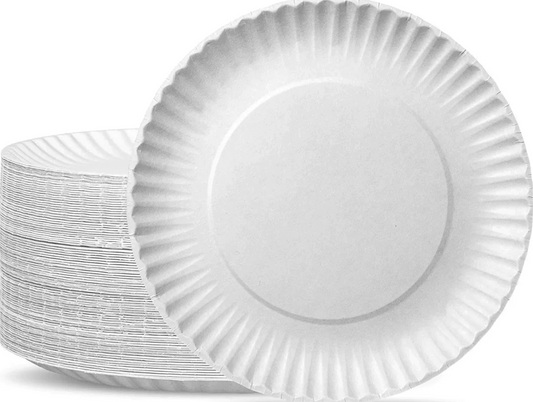 Platos De Cartón Blanco Desechables 15 Cm, 100un.