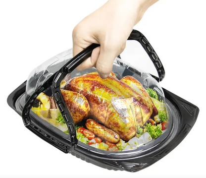 10un. Bandeja Plástico Envase Pollo Asado Contenedor