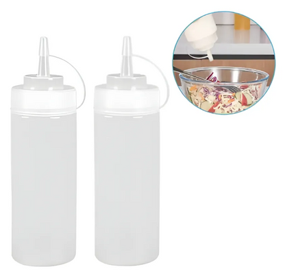 Botella Dispensadora Salsa Graduada Transparente