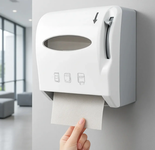 Dispensador Toalla Papel Higienico Hoja Palanca Baño 200mts