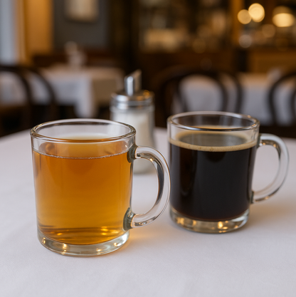 Taza de vidrio transparente