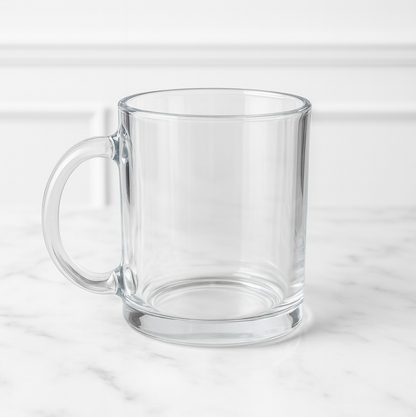 Taza de vidrio transparente