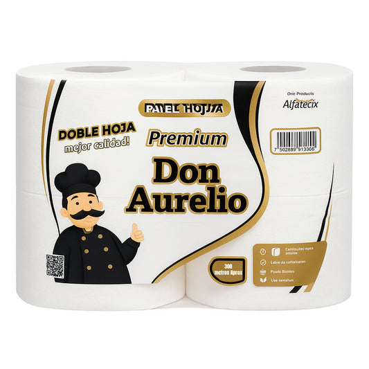Papel Higiénico Premium Don Aurelio – Doble Hoja, 300 metros